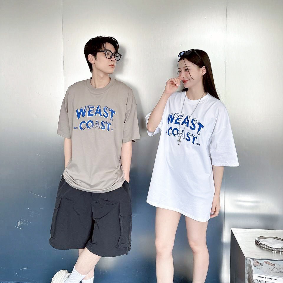 【SORONA® 涼感現貨】WEAST COAST接縫線造型貼布短T
