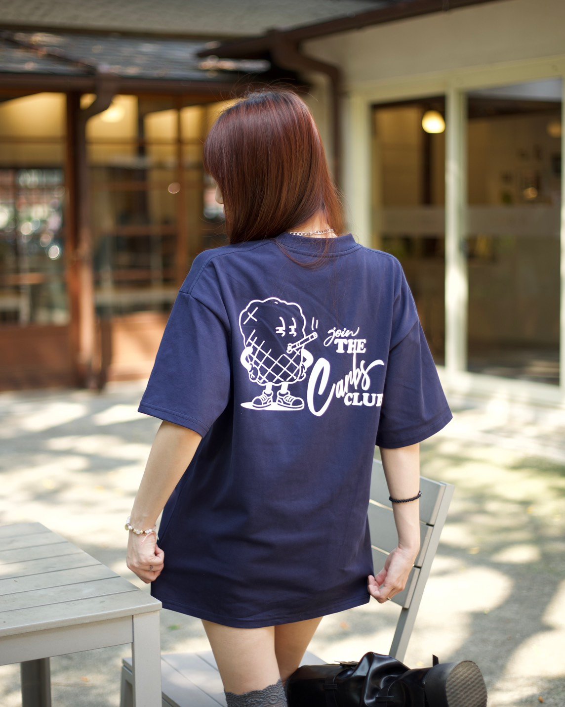 【現貨】join THE Carbs CLUB抽菸爆米花印花短T