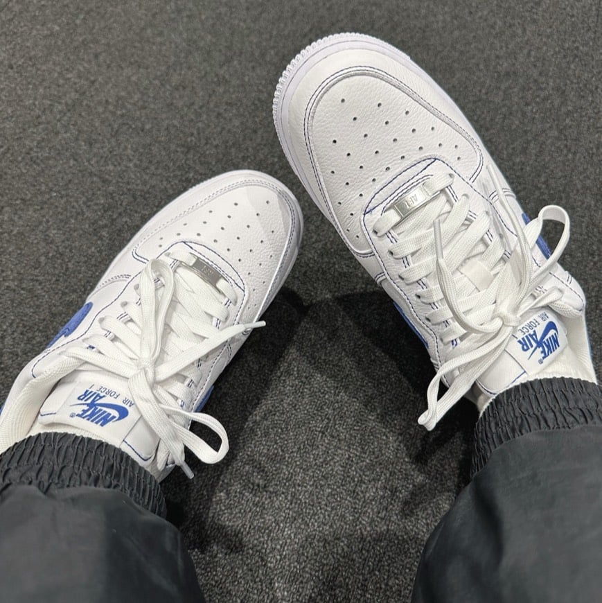 【清爽配色】Nike Air Force 1 白藍 反車縫線 白武士｜ HQ2037-100