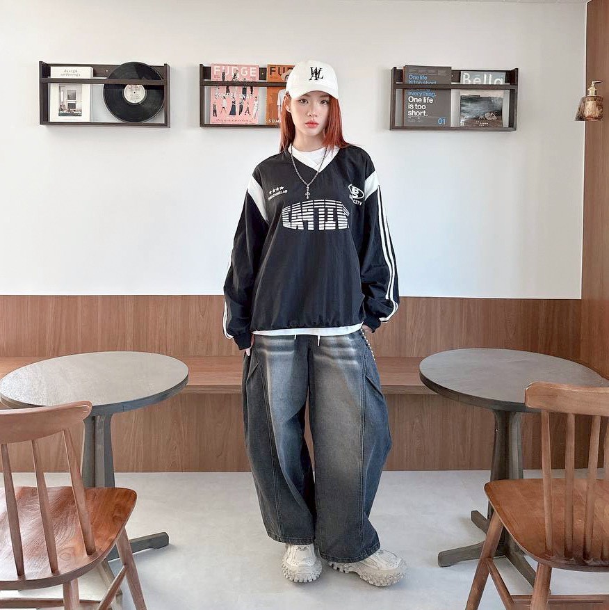 【現貨】美式條紋字V領風衣