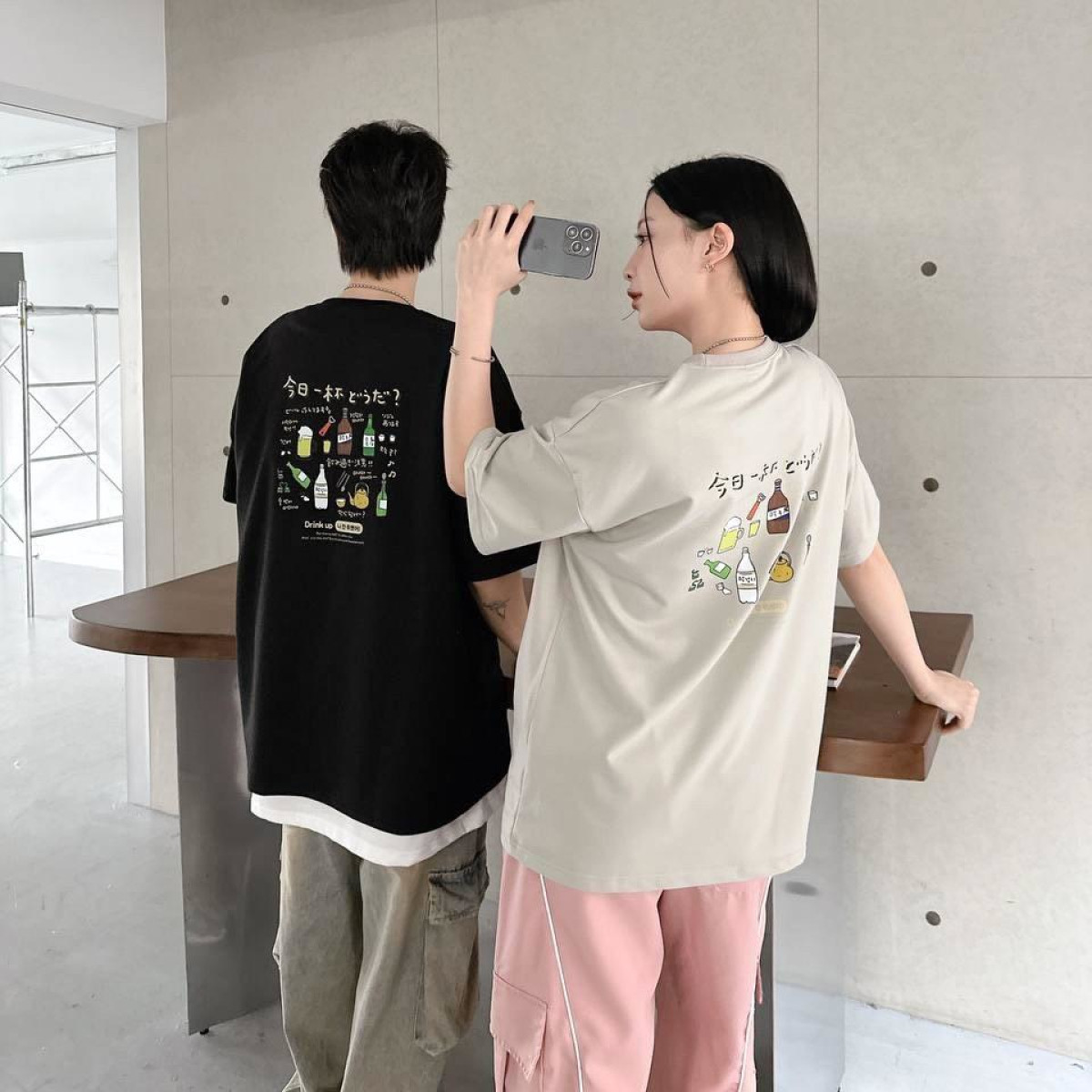 【現貨】韓國酒印花短T