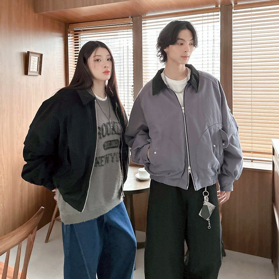 【現貨】斜紋布廓形鋪棉外套