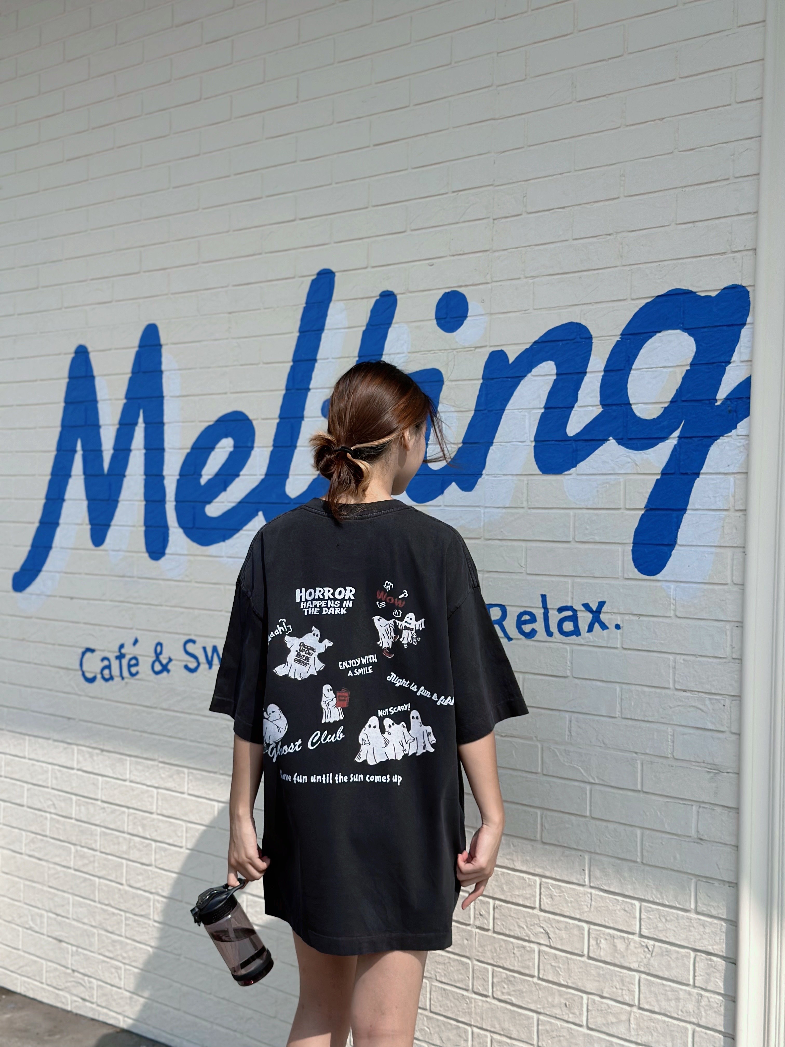 【爆款現貨再度重現】幽靈塗鴉做舊復古水洗T