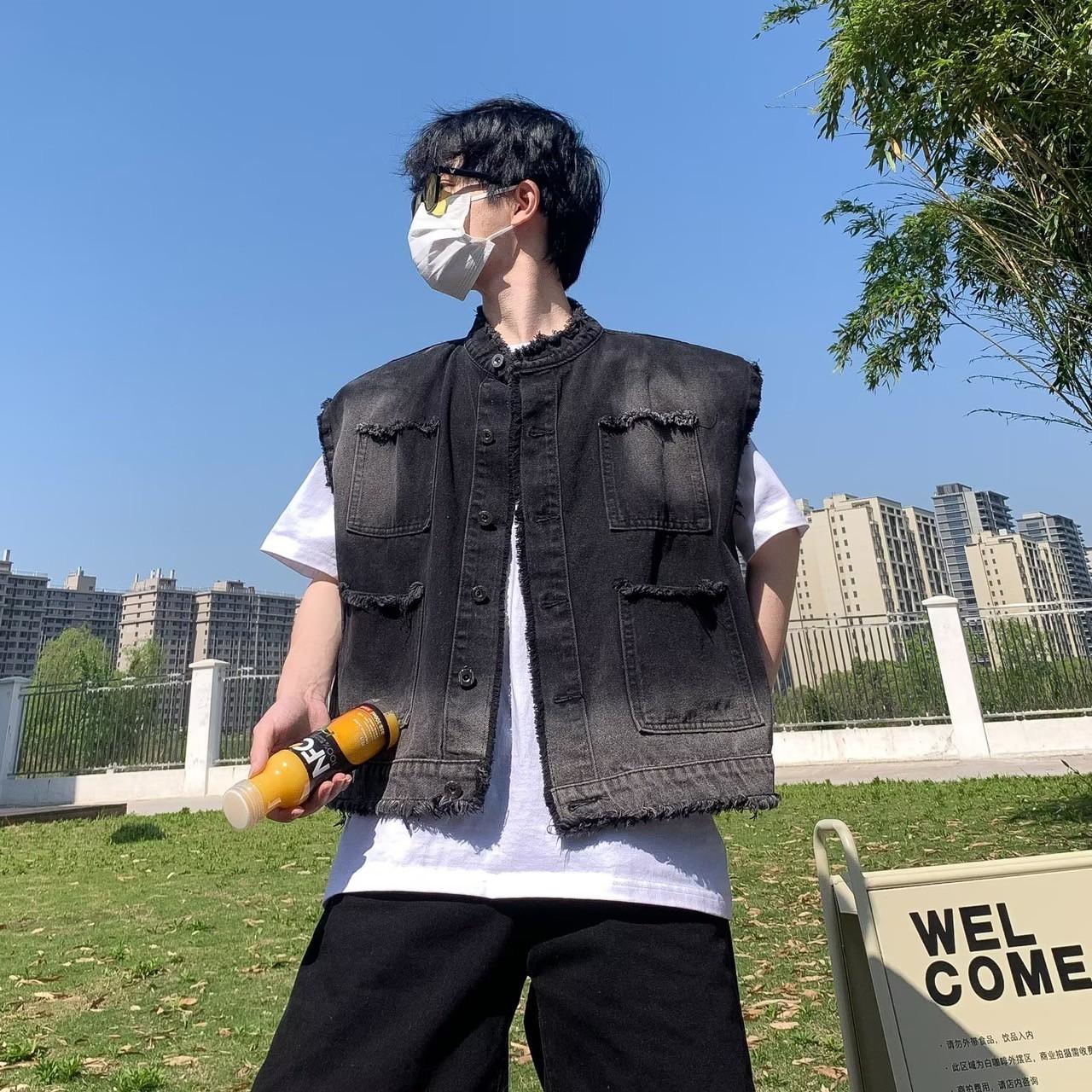 【現貨】水洗工裝牛仔背心