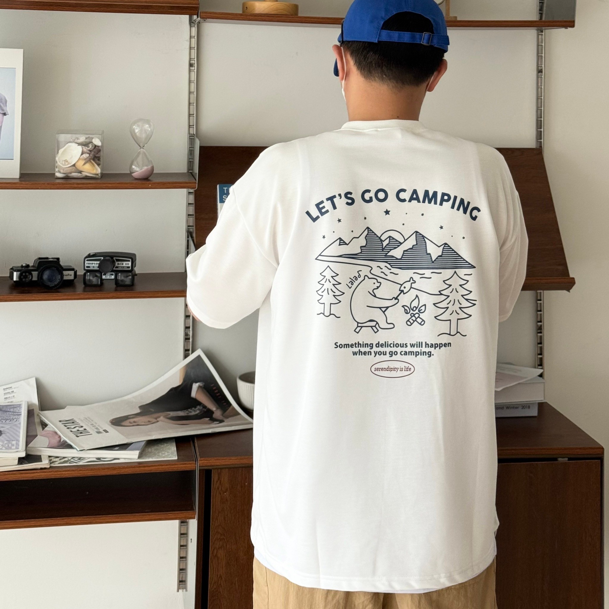 【現貨】手繪熊烤魚短T