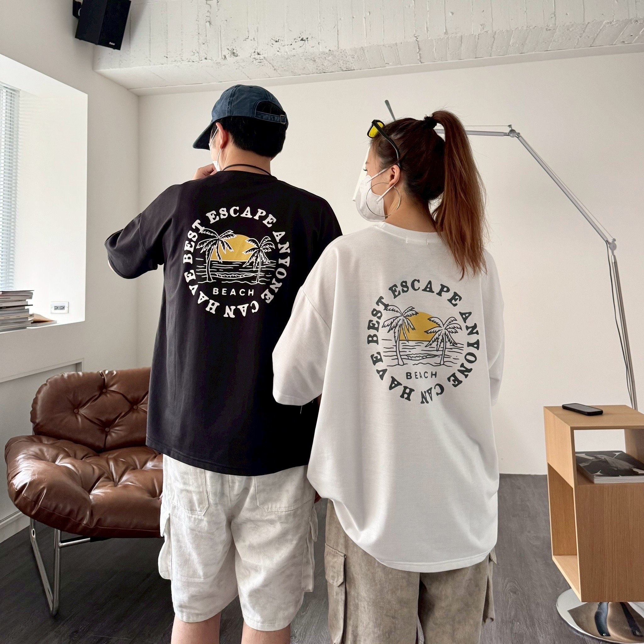 【現貨】夕陽海灘印花短T