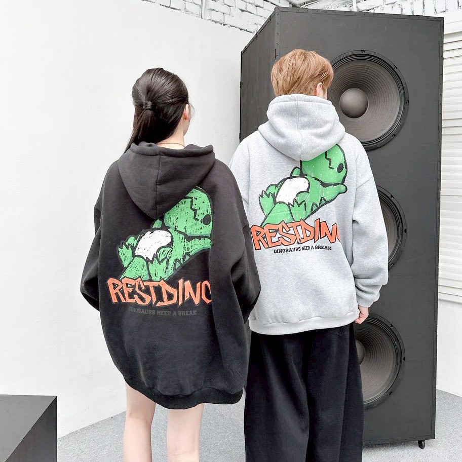 【現貨】RESTDING 恐龍塗鴉感帽T