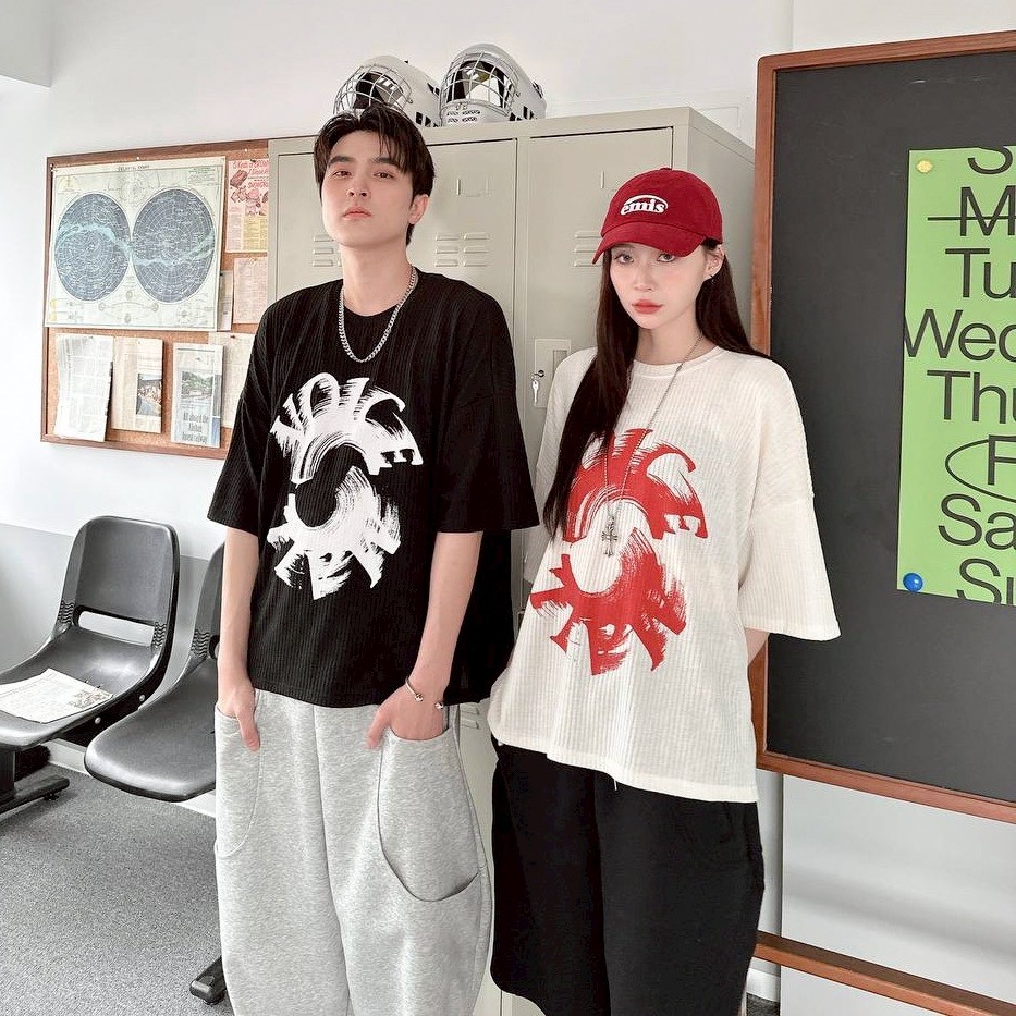 【現貨】VOICE旋轉殘影華夫格印花短T