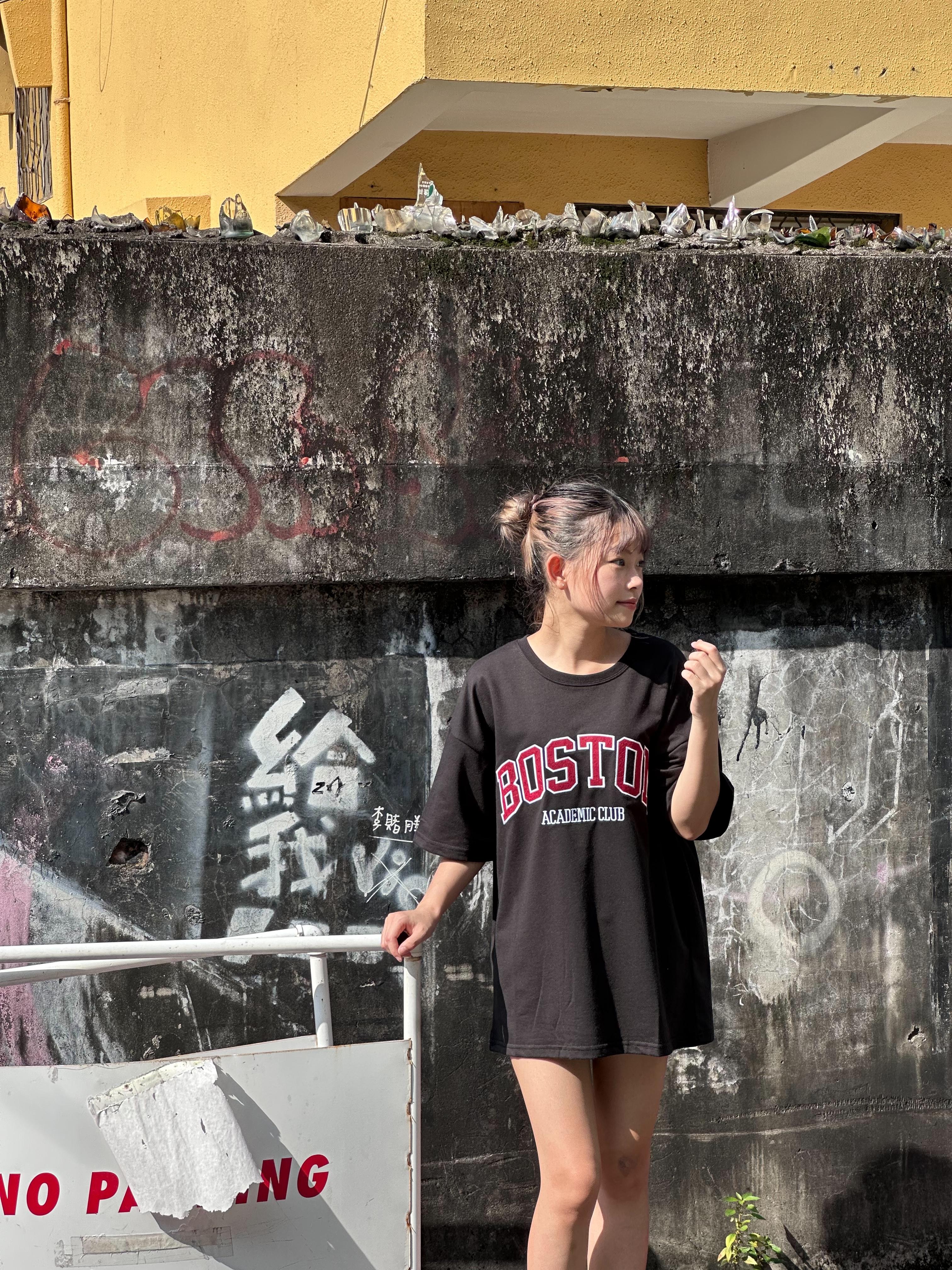 【熱銷款回歸現貨】BOSTON刺繡短T