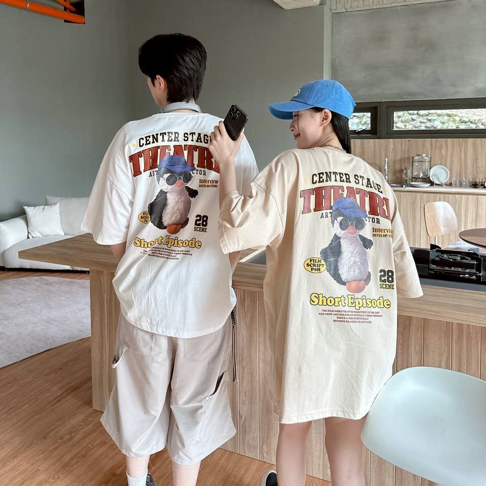 【現貨】THEATRE美式墨鏡企鵝印花短T