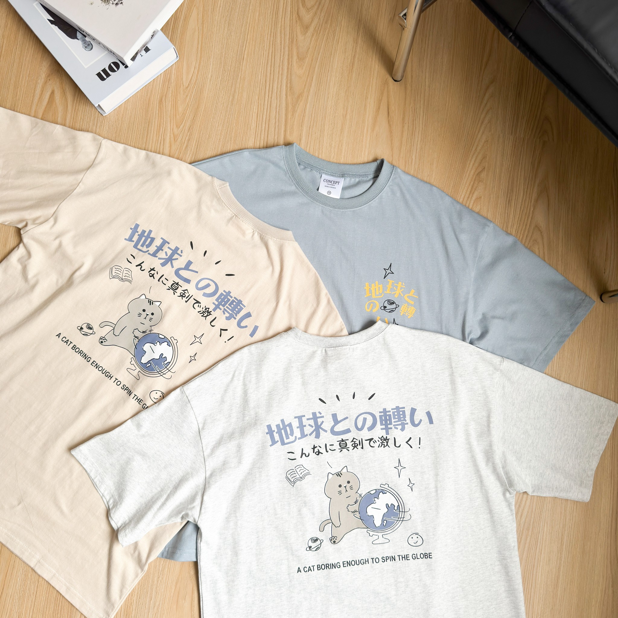 【現貨】地球與貓咪日文短T