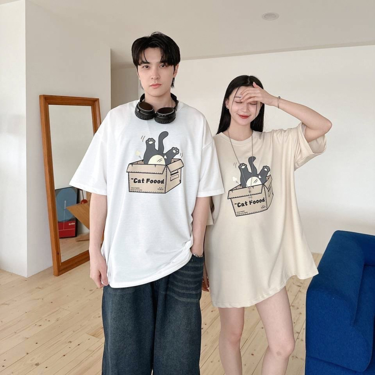 【現貨】Cat Food跌倒貓咪短T
