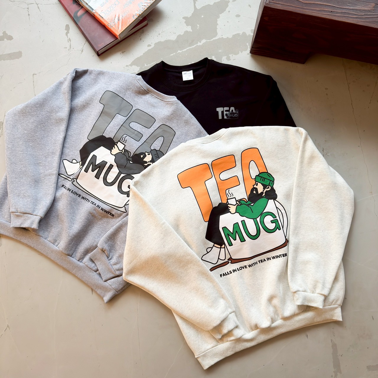 【現貨】TEA  MUG 咖啡杯大叔印花大學T