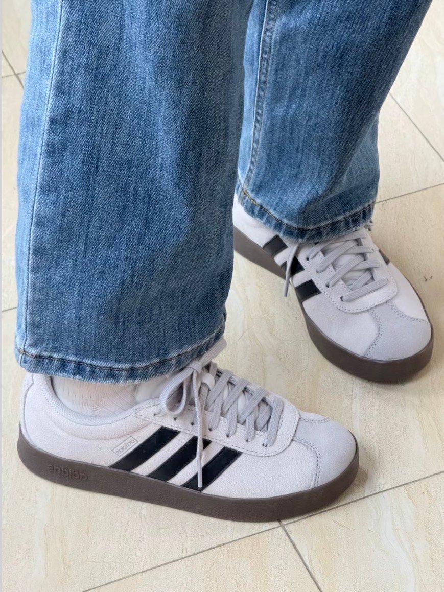 【國外限時下殺!】adidas VL Court 2.0 Classic 白灰銀 焦糖底 復古德訓鞋｜JR2560