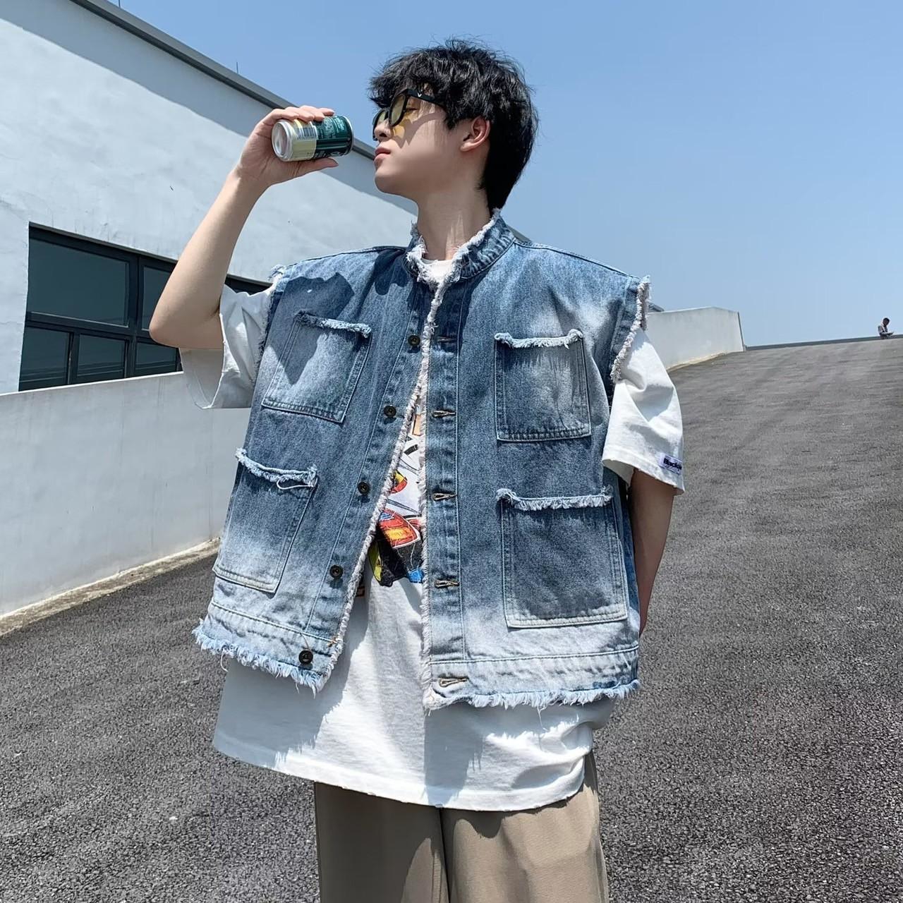 【現貨】水洗工裝牛仔背心