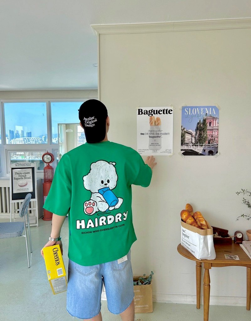【現貨】HAIRDRY吹風機狗狗插畫印花短T