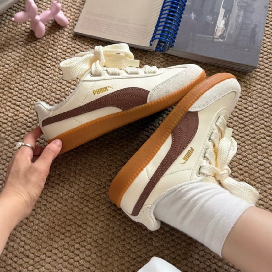 【新款!國外限定】Puma 9-T Suede 白棕 米咖 復古德訓鞋 ｜407608-01