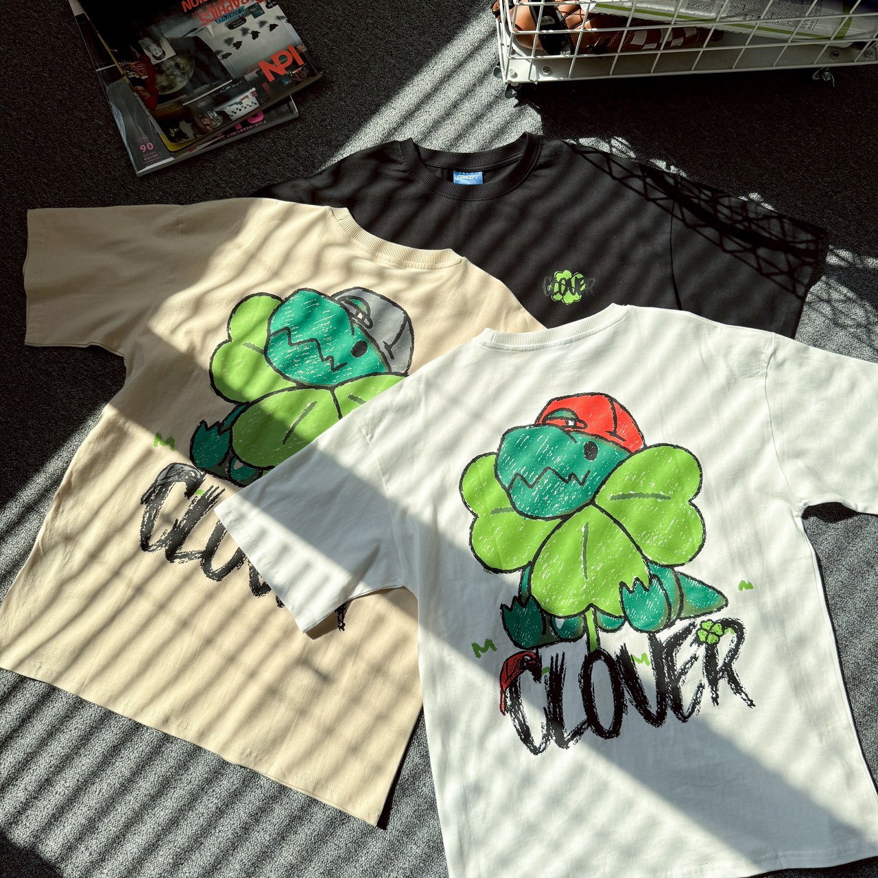 【現貨】CLOVER幸運草恐龍印花短T