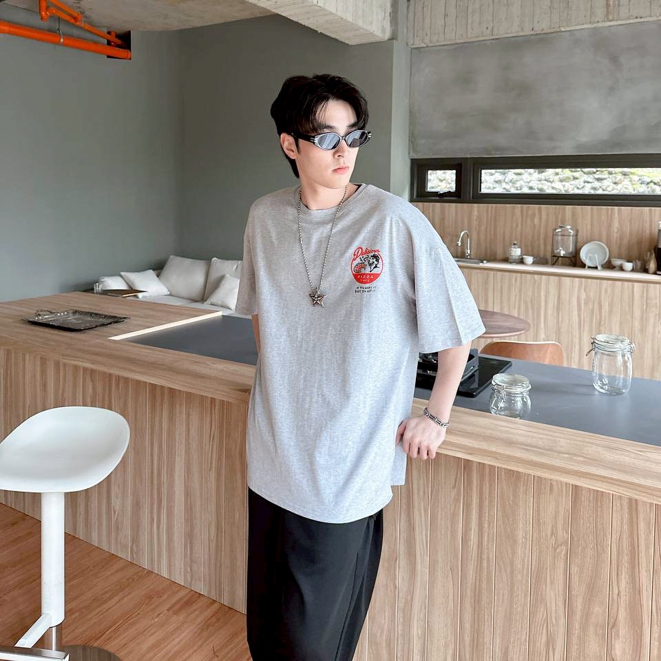 【現貨】美式PIZZA攤印花短T