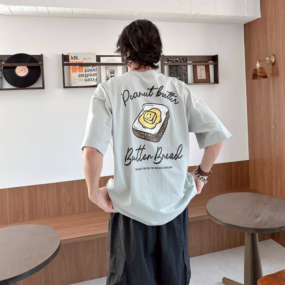 【現貨】笑臉奶油吐司印花短T