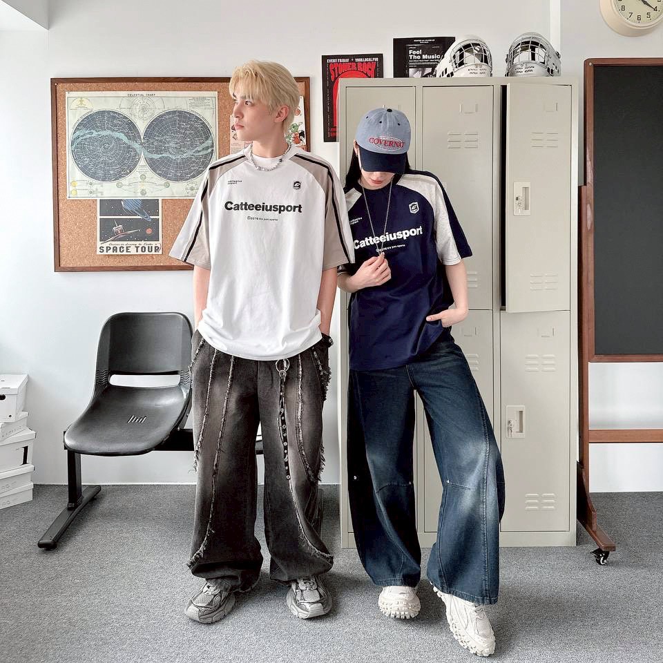 【SORONA® 涼感現貨】Catteeiusport賽車風拼接印花短T