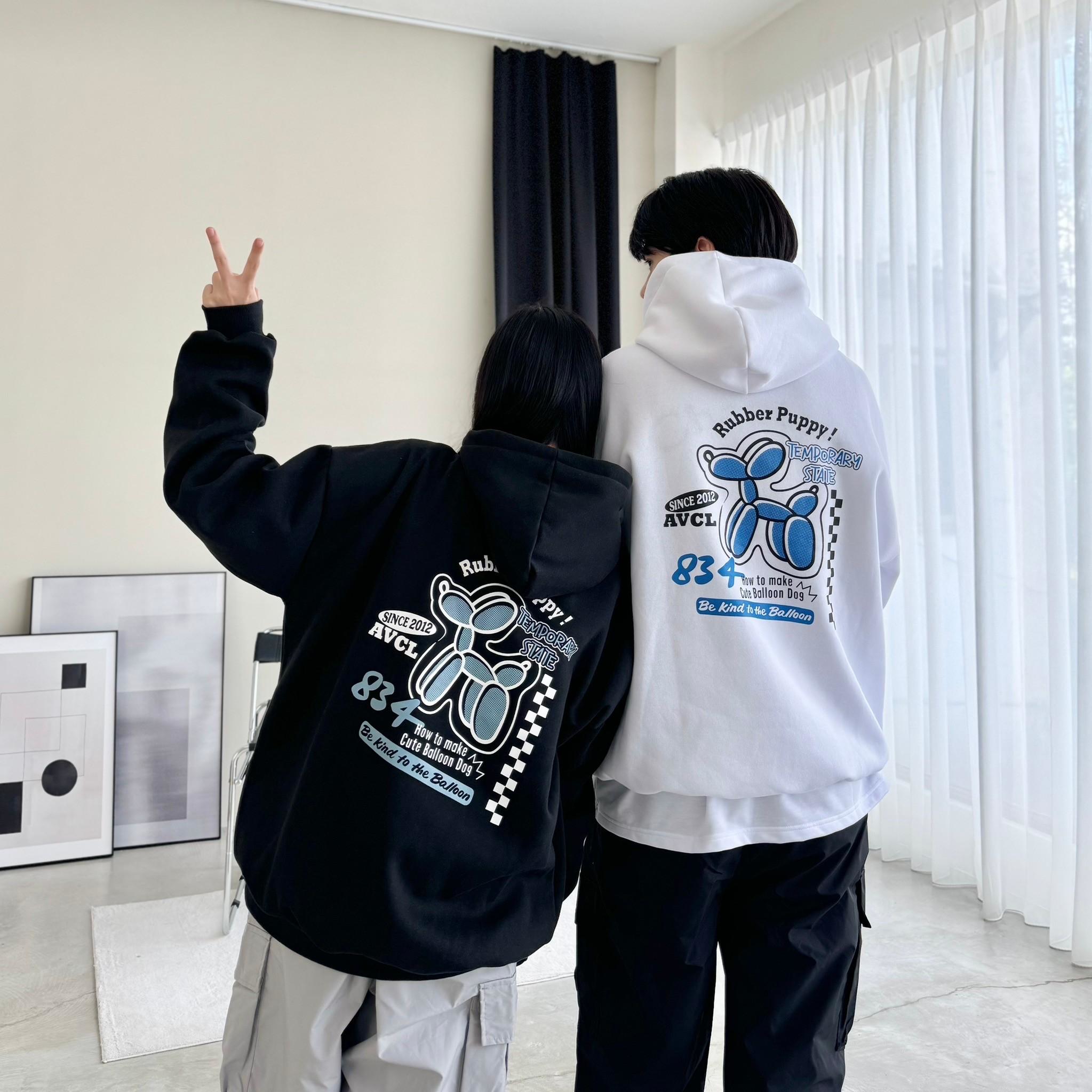 【現貨】賽車氣球狗狗刷毛帽T