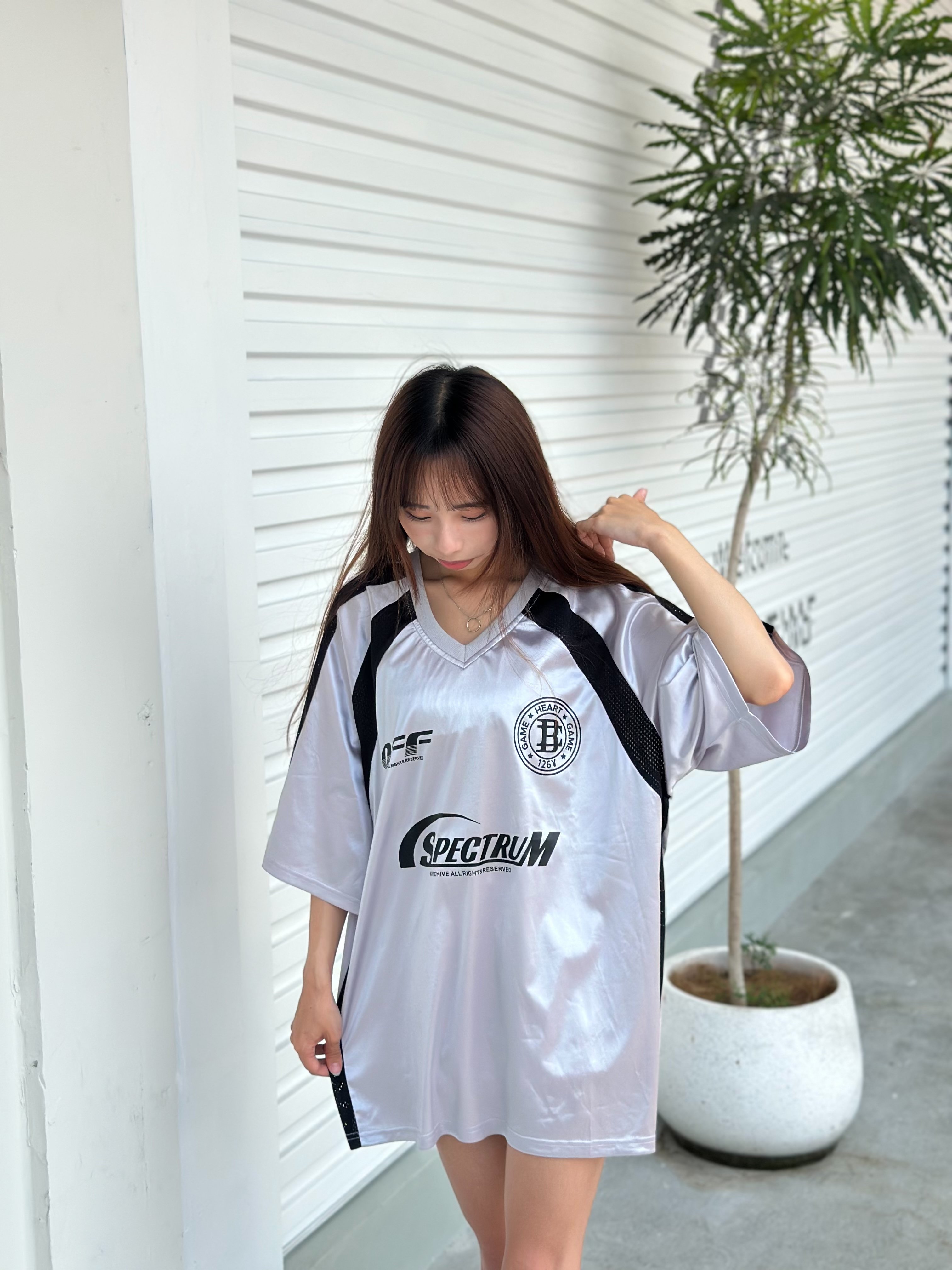 【超吸睛單品】滑面寬鬆Y2K個性球衣短T