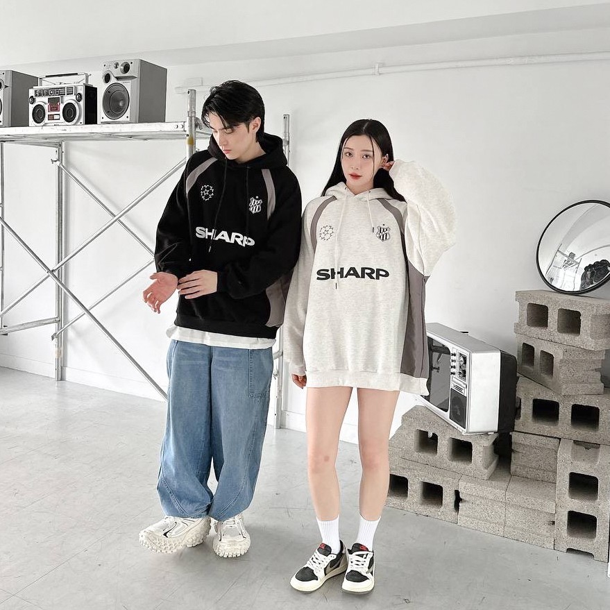 【廠商斷貨最後機會】SHARP拼接撞色帽T