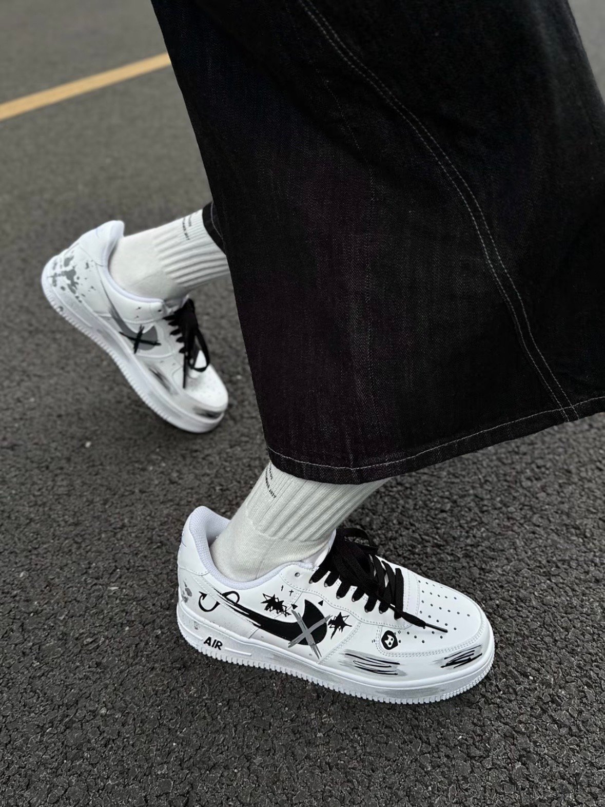 【訂製款】Nike Air Force 1 黑白塗鴉