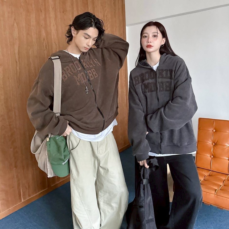 【現貨】BROOKLYN MOBB毛巾繡內絨毛外套