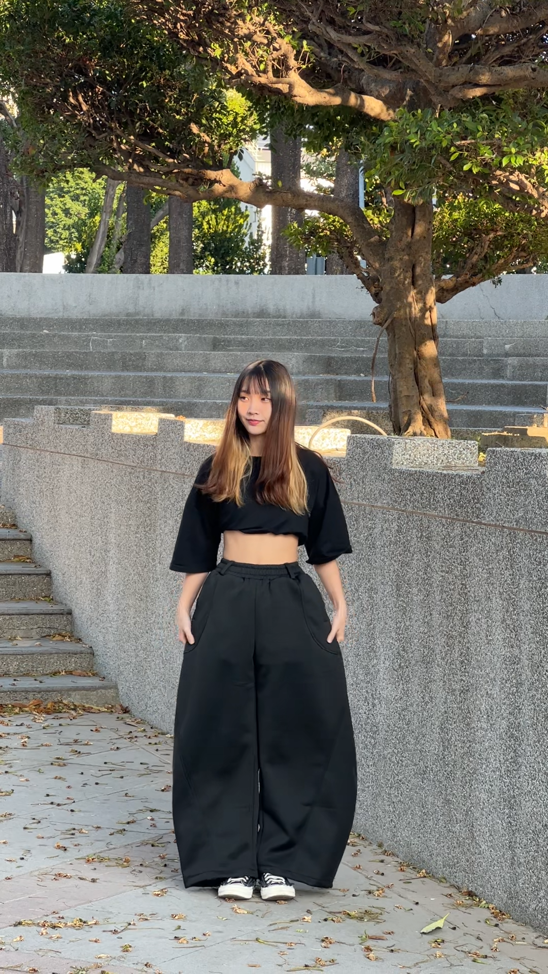 【爆款警告!!!】線條彎刀棉褲