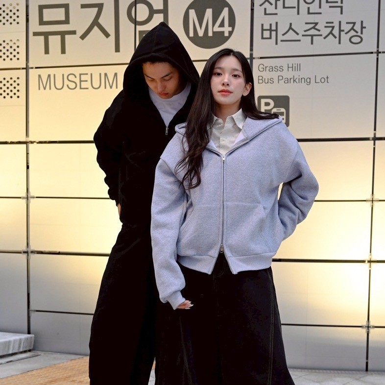 【現貨】 雙鍊寬短連帽外套