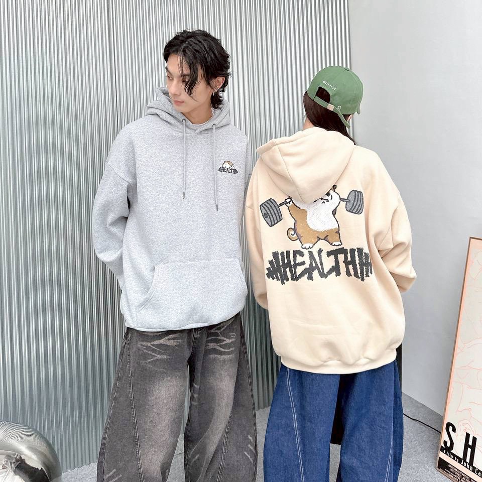 【現貨】HEALTH舉重柴犬印花帽T