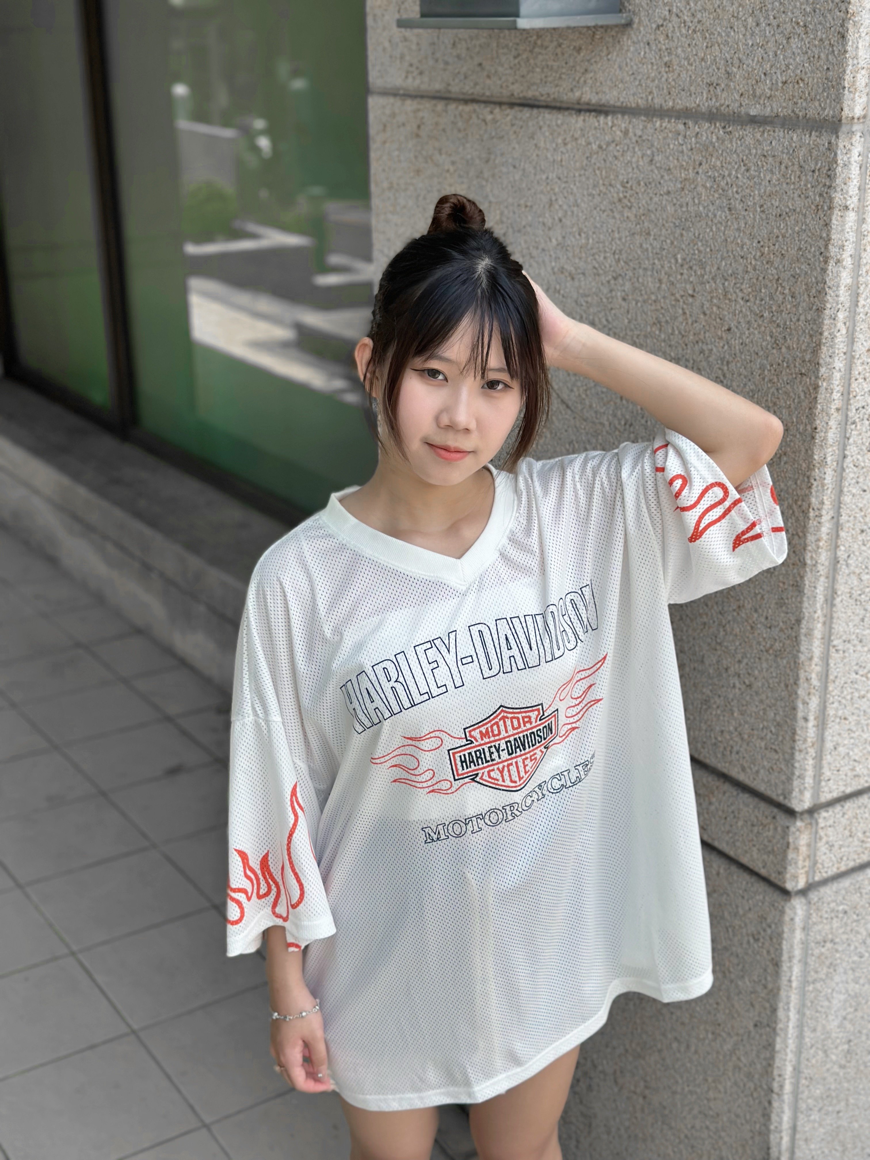 【現貨】HARLEY-DAVIDSON火焰網眼V領球衣