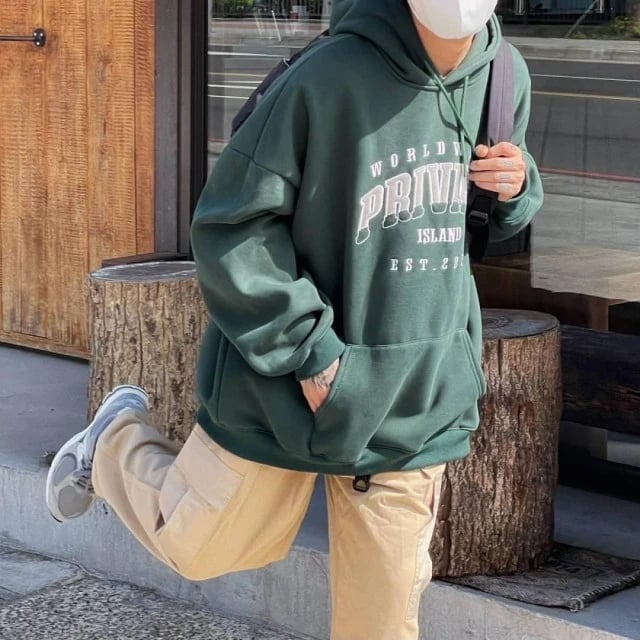 【現貨】貼布繡爬線重磅寬版帽T