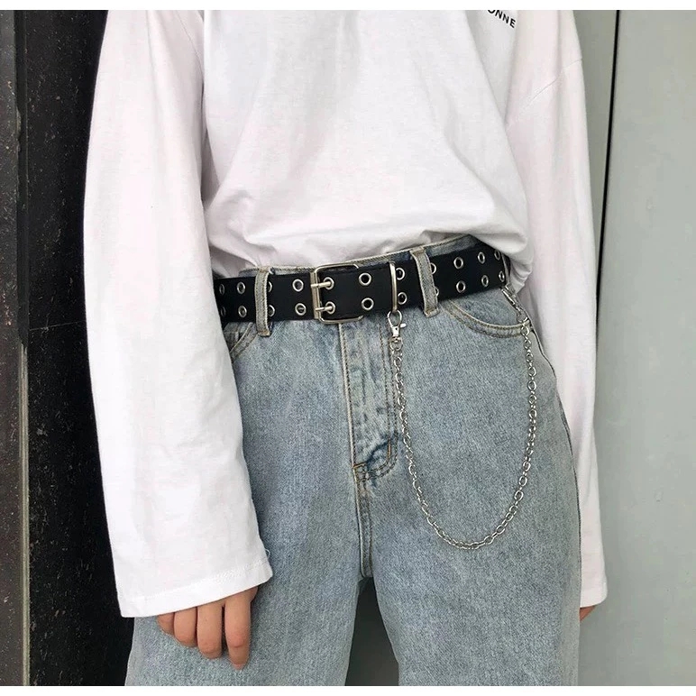 【帥褲必備】歐美雙孔洞洞褲練皮帶