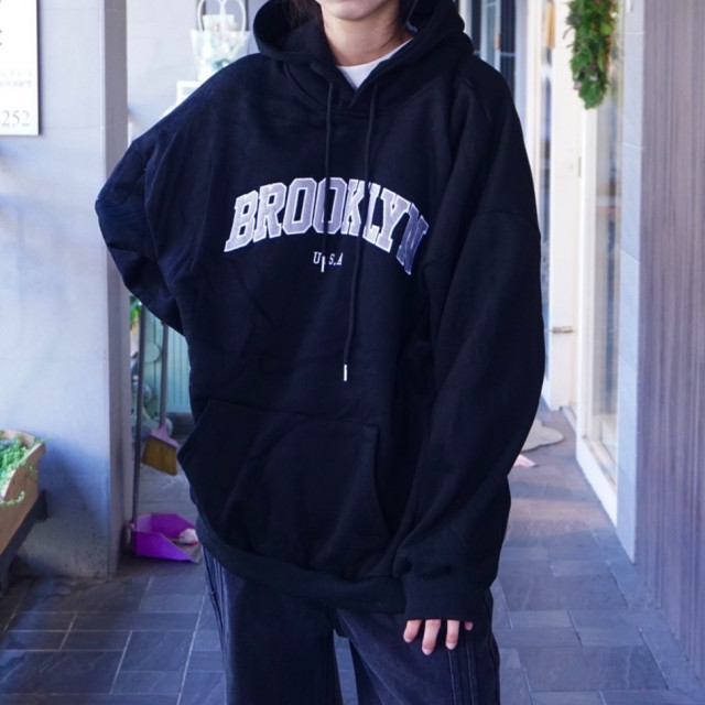 【現貨】BROOKLYN刺繡刷毛帽T