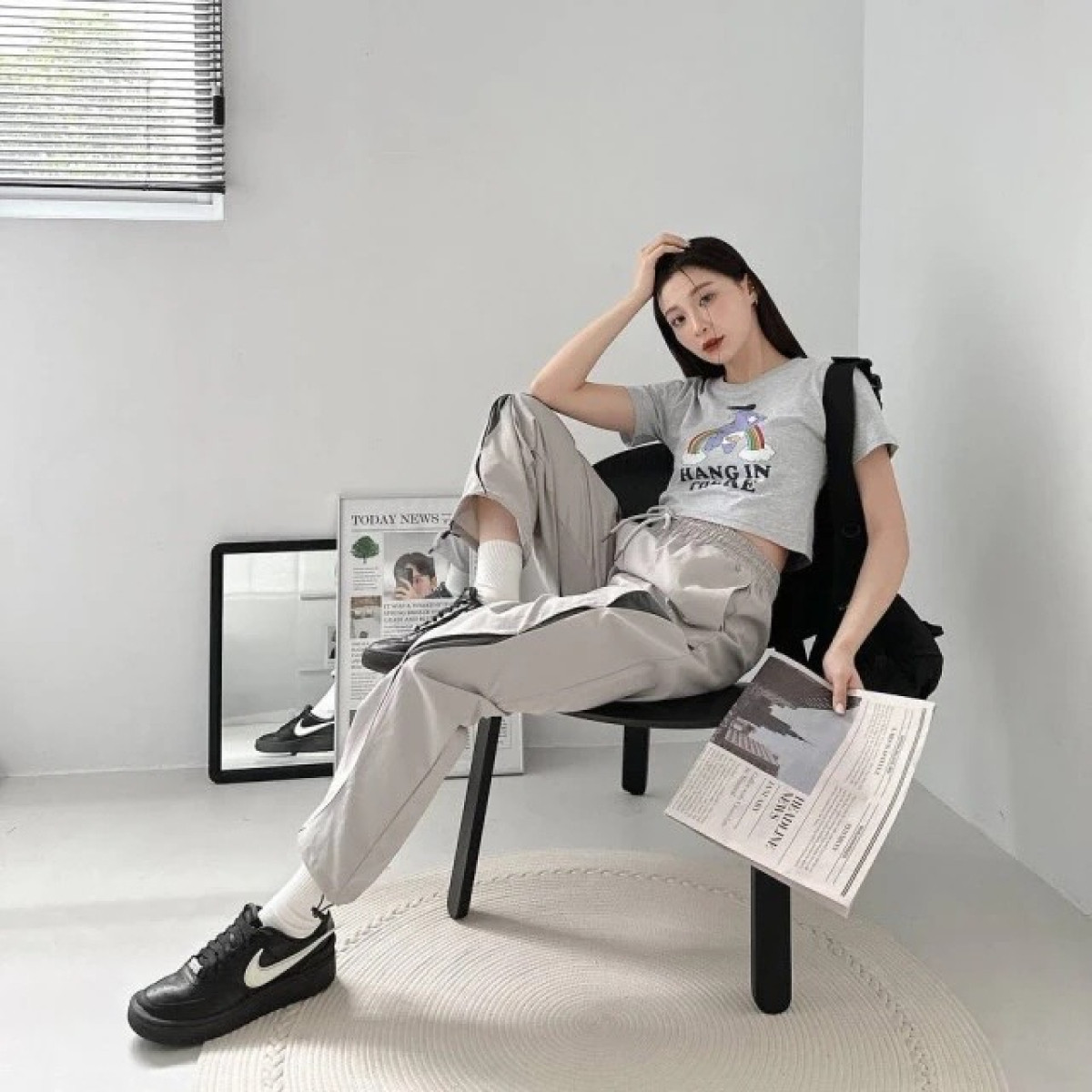 【現貨】流線拼布造型長褲