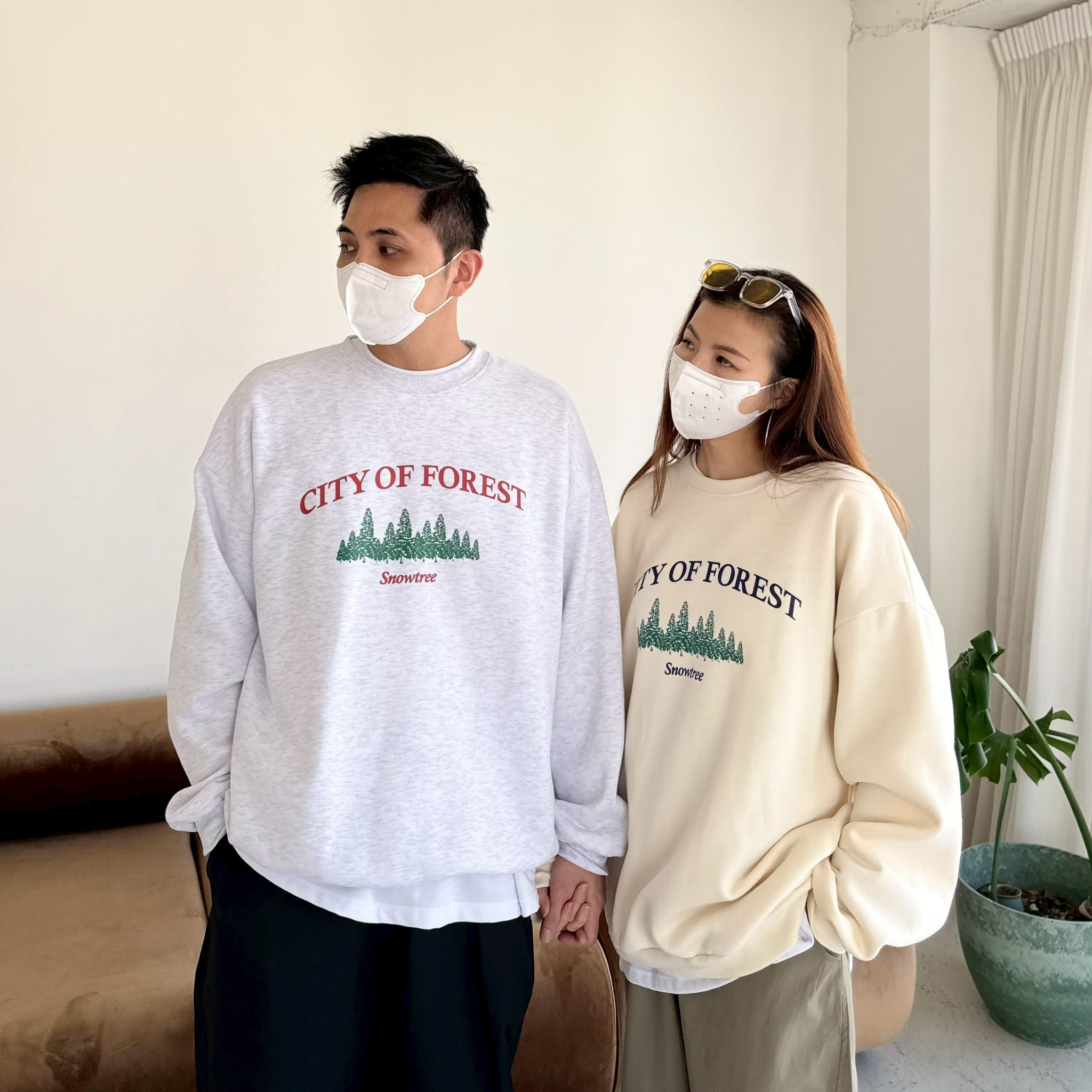 【現貨】城市森林刷毛大學T