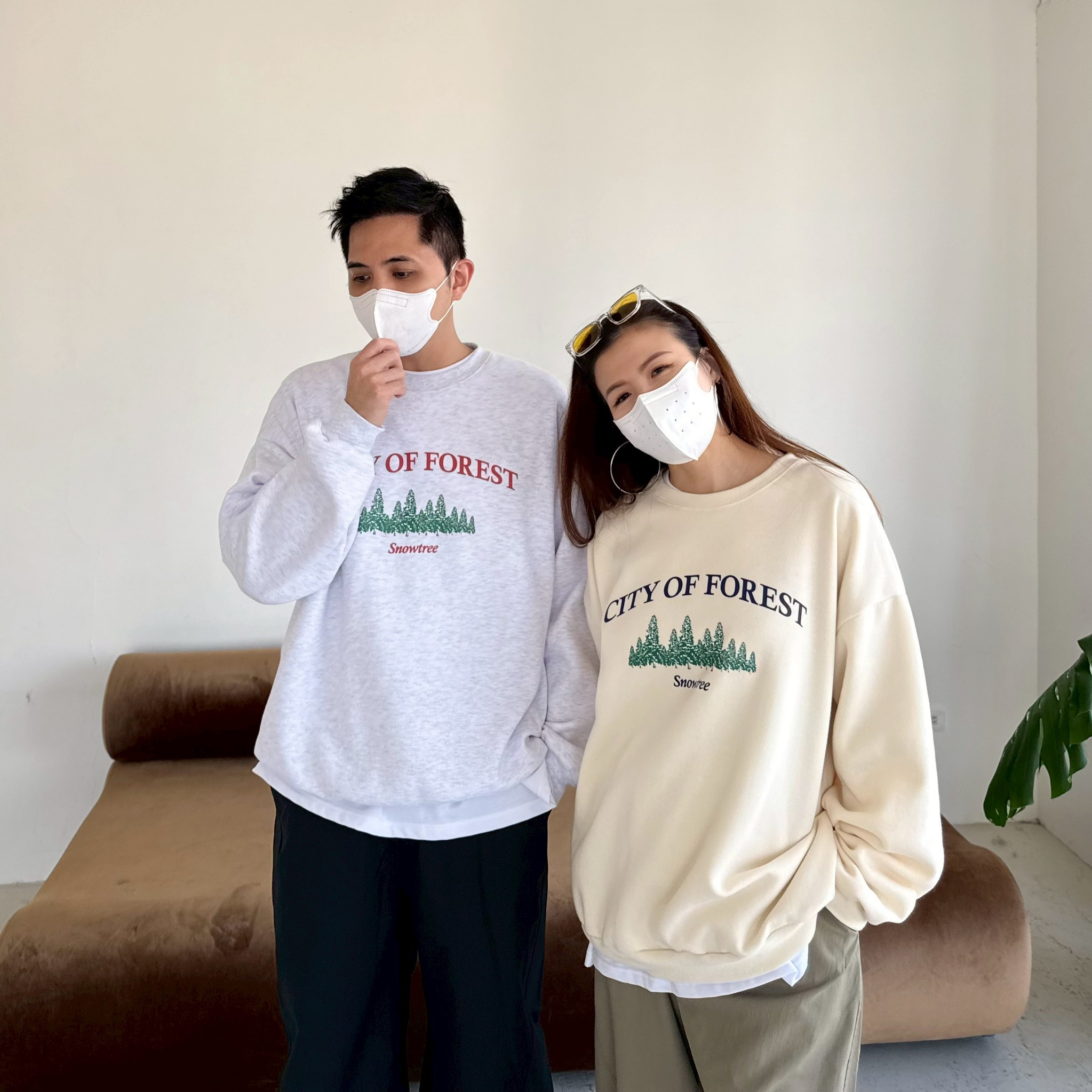 【現貨】城市森林刷毛大學T