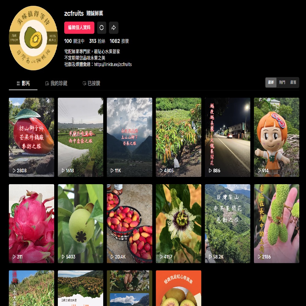 臻誠鮮菓新企畫，短影音發佈與分享