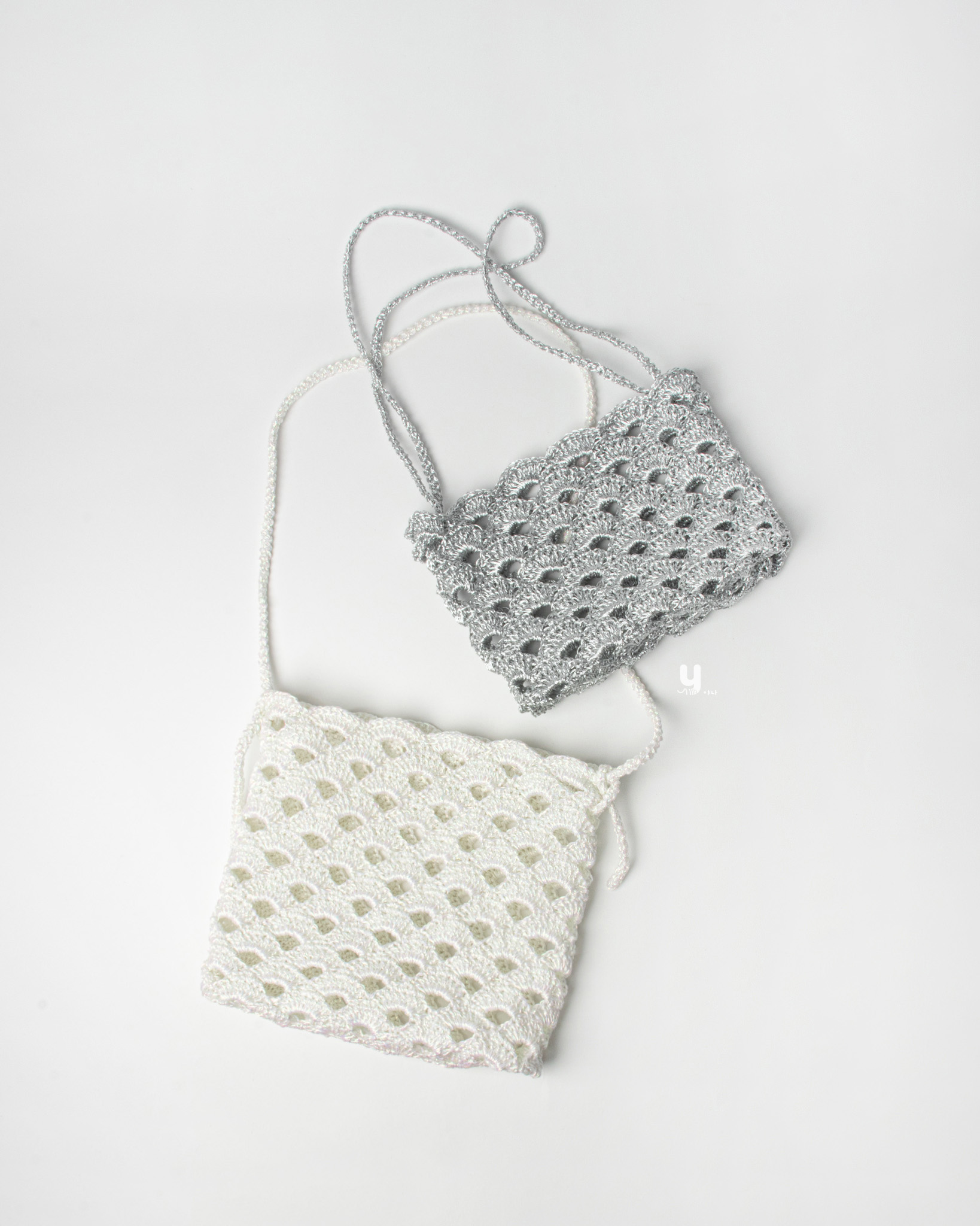 【Yarn-a】Metalic play code square bag 【Yarn-a】Metalic play code square bag