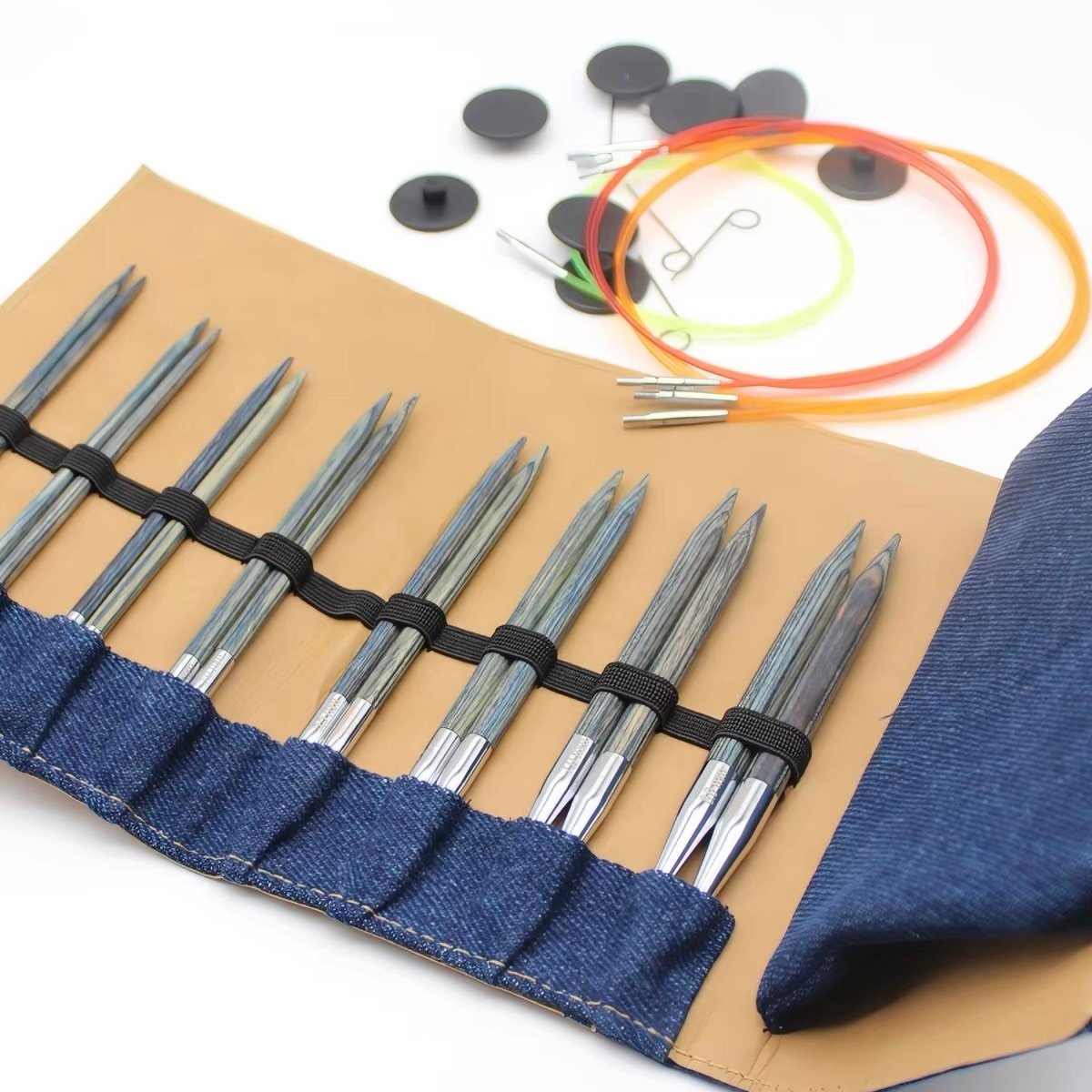 【 KnitPro 】 藍色樺木可拆卸環針套組