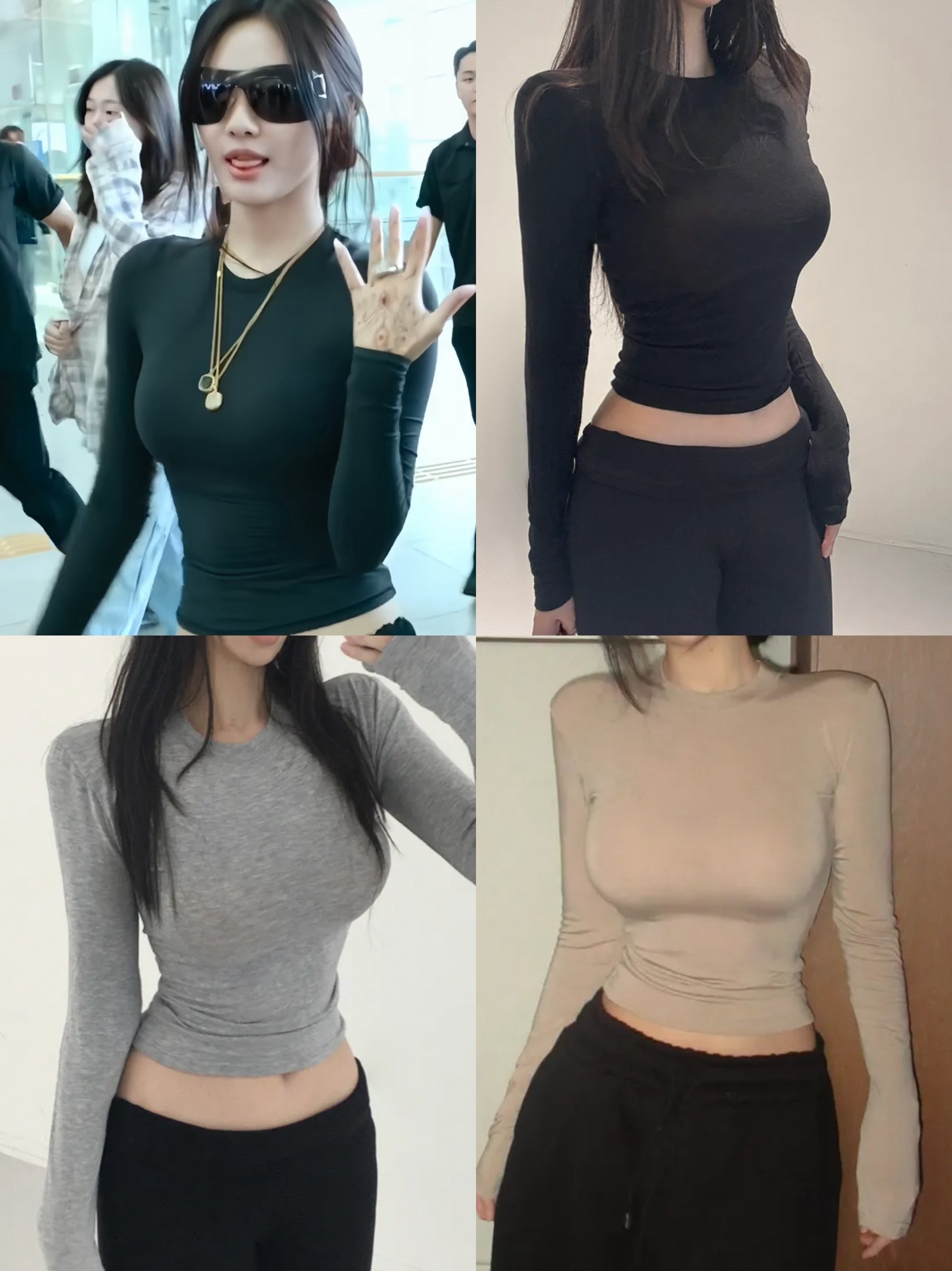 正韓春夏透氣（包色優惠） 寧寧T自帶沙漏腰 +薄長正肩