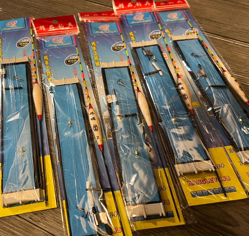 ~子甄彣璟~魚線魚鉤浮標配套 帶鉤漂線組 魚漂 魚鉤 魚線 綁好 線組套裝 釣魚 釣蝦用品垂釣配件