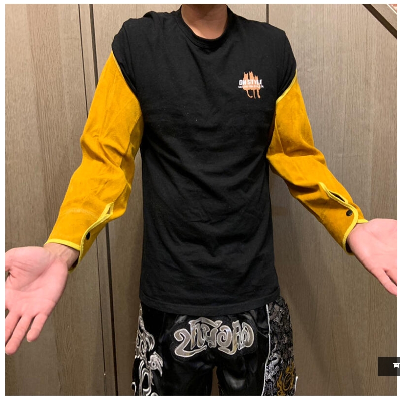 ~子甄彣璟~促銷價 牛二層皮焊工服 牛皮袖套 電銲袖套 電焊皮套 電焊袖套 氬焊 CO2 切割機 焊切防護袖套 防火花
