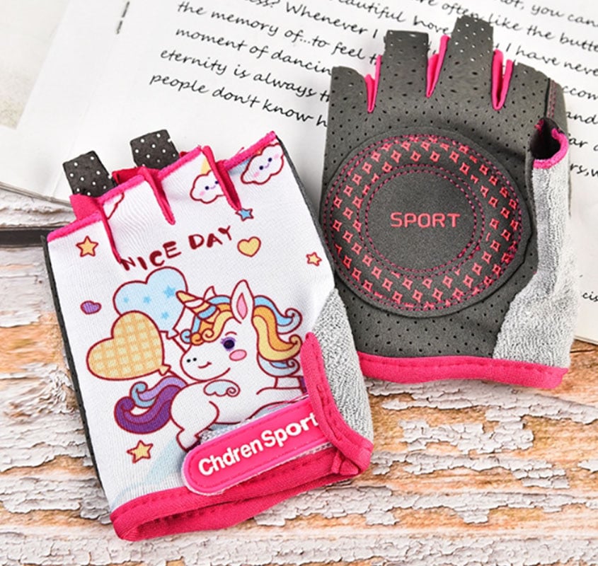 ~子甄彣璟~兒童半指手套 5歲到12歲 騎行手套 健身手套 運動手套 自行車手套 保護手部 防碰撞