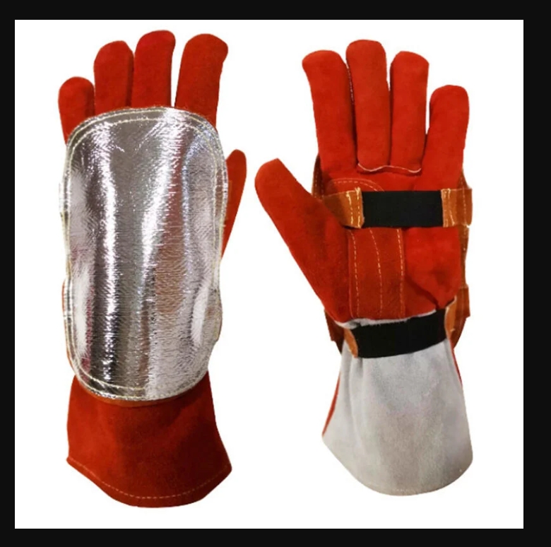 ~子甄彣璟~專業級-盾牌 牛皮 鋁箔 電銲 護手盾 抗熱流反射 鋁耐高溫 焊工手套 氬焊 電焊手套 焊接 工作手套 