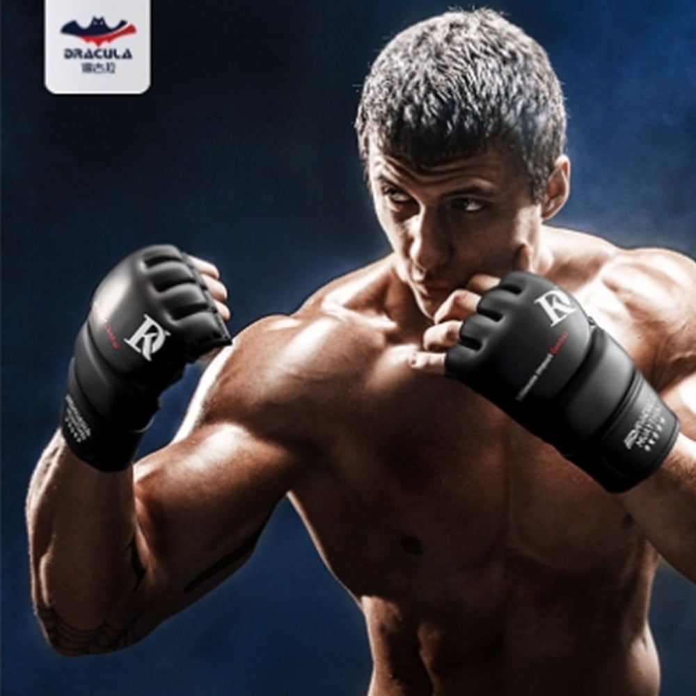 ~子甄彣璟~DR半指MMA拳套 拳擊手套 UFC散打手套 拳擊漏指手套 搏擊 格鬥 泰拳 打擊訓練 