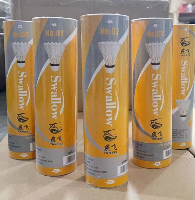 ~子甄彣璟~羽毛球 Swallow 6只裝 飛行穩定 娛樂訓練球 訓練用球 耐打不易爛 鴨毛球 軟木球 練習 羽球